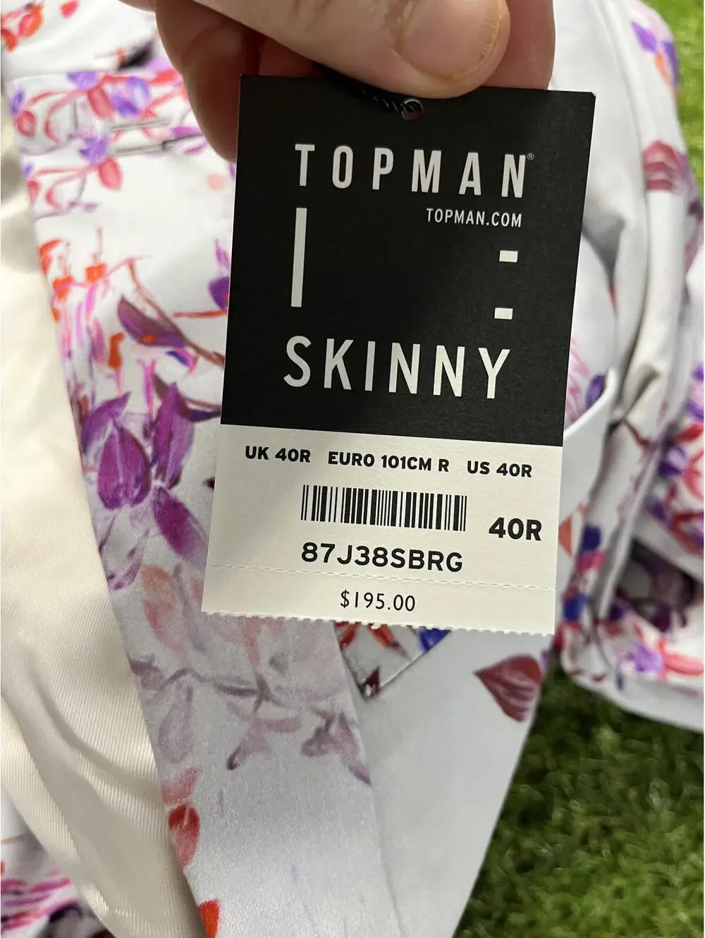 Topman Skinny Fit Floral Blazer Jacket 40R Mens